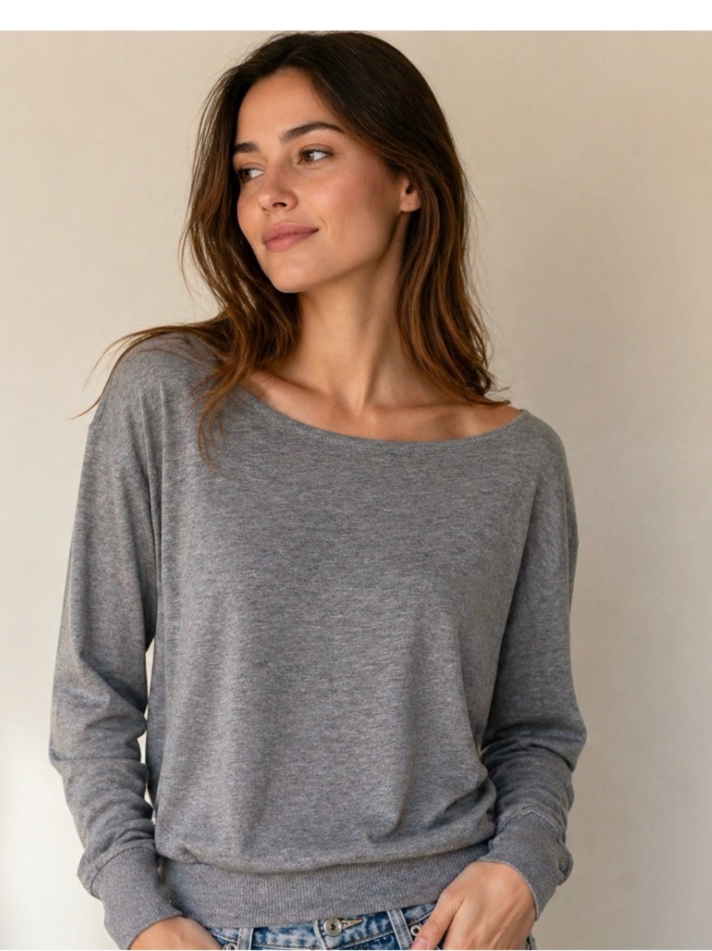 L'AGENCE Gray Sweater Relaxed Knit